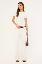 L&t Relaxed Baby Tee White