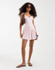 Hollister v-neck strappy mini dress in baby pink