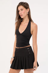 Luck & Trouble Anya Pleated Skirt Black