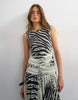 Topshop mesh zebra print drop waist maxi dress in mono
