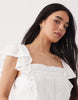 Abercrombie & Fitch boho embroidered mini dress with shorts in white