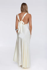 She's Bespoke Satin Maxi Dress Yellow