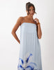 YAS floral placement print cami maxi dress in light blue
