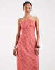 Vero Moda halter maxi dress in red floral gingham print