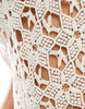 Pieces open knit crochet mini beach dress in cream