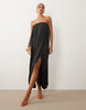 modal bubble bandeau maxi dress in navy blue
