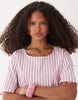 JDY short sleeve mini dress in pink stripes
