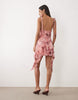 Miss Selfridge burn out hot fix cami festival cowl mini dress with hanky hem