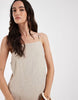 JJXX linen blend mini dress in beige