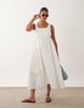 Vero Moda Maternity sleeveless midi dress with woven skirt in white