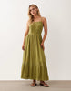 Miss Selfridge Petite lace insert maxi dress in olive