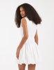 Vero Moda ruched detail balloon hem mini dress in white