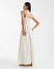 Faith shirred beach maxi sundress in cream