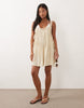Petite Daisy pleated lace beach dress in buttermilk