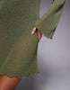 beach knit boucle scoop back mini dress in khaki