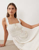 Miss Selfridge seersucker shirred detail maxi dress in cream
