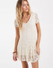 ONLY v-neck lace mini dress in white