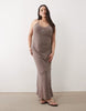 Esmee Curve strappy beach maxi dress in brown