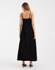 Pieces satin cami maxi dress in black