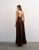 Topshop premium pleated high godets maxi dress in brown