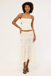 Jgr & Stn Myra Lace Maxi Skirt Antique White