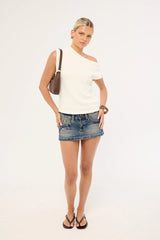 Luck & Trouble Ella Knit Top White