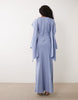 maxi dress with cape scarf detail in light blue
