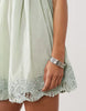 v-neck cami mini dress with lace trim in green