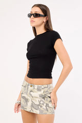 Rusty Camo-Mile Low Rise Mini Skirt Camo