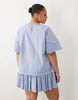 Curve hybrid t-shirt mini dress in washed denim blue