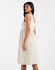 Mamalicious Maternity 2 function button up nursing mini sundress in cream