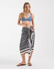 River Island geometric print sarong in brown