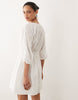 Mango 100% cotton long sleeve embroidered mini dress in white