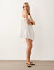 halterneck a-line hybrid mini dress in white