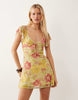 Miss Selfridge frill sleeve mini dress in floral print
