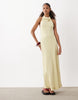 high neck maxi dress in buttermilk