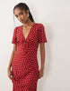 Nobody's Child Faith v-neck flutter sleeve midi dress in red floral