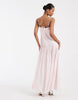 & Other Stories drop waist maxi dress with pleated skirt in light pink