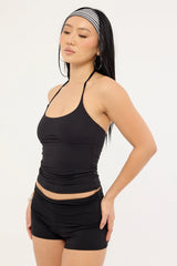 L&t Lia Jersey Fold Over Short Black