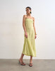Topshop cowl back strapless midaxi dress in buttermilk yellow