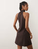 River Island halterneck neoprene mini dress in dark brown