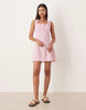 Esmée mini beach dress with ruffle trim in pink gingham