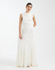 Six Stories Bridesmaid crepe high cowl neck maxi dress in Ivory