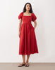 Abercrombie & Fitch milkmaid maxi dress in red