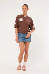 Luck & Trouble Home Run Honey Oversized Tee Brown