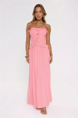 Hour Whispers Strapless Maxi Dress Pink
