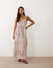JDY Petite cami maxi dress in red paisley print