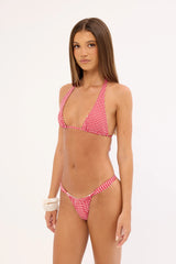 L&t Summer Gingham Bikini Bottom Red Print