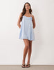 The Frolic exclusive cotton blend lace godet frill edge cami mini dress in baby blue