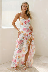 Pretty Mantra Halter Maxi Dress Floral